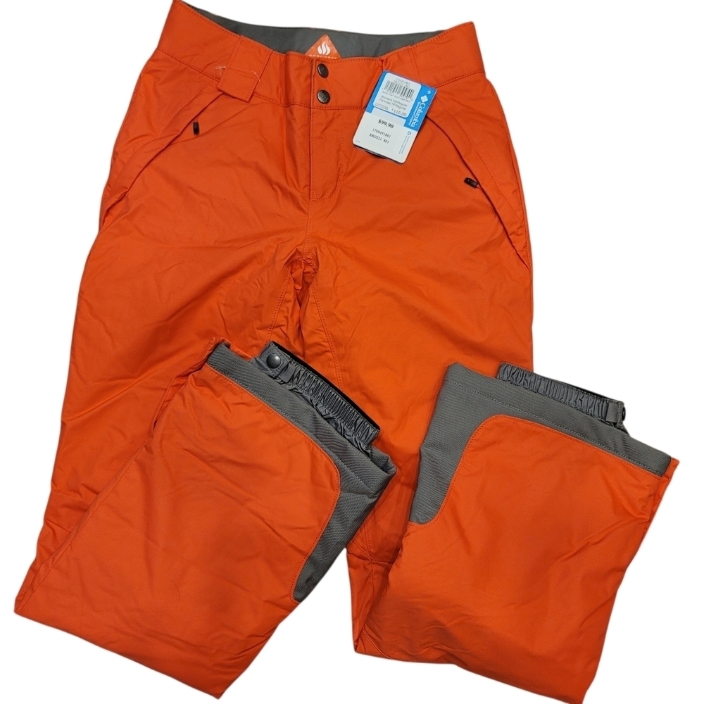 NWT Womens Columbia Waterproof Omni-Tech Orange Snow Pants - XS